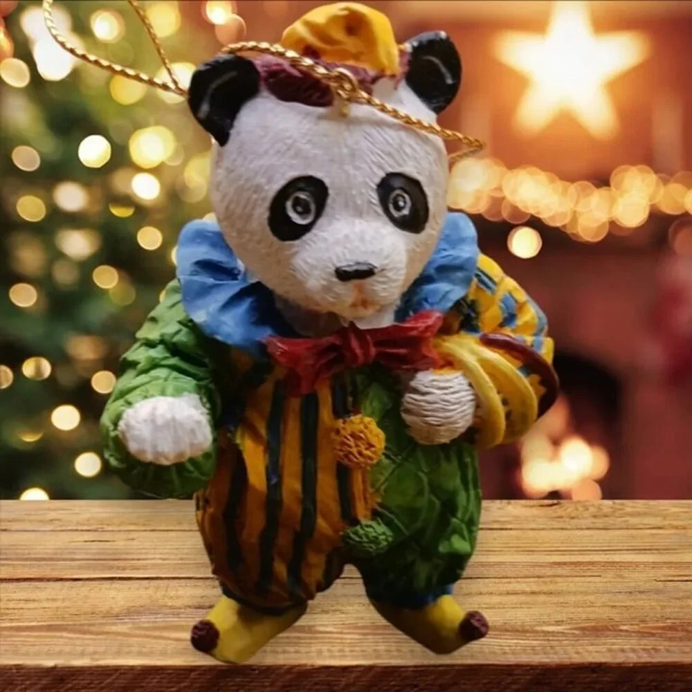 Clowns pig & panda bear ornaments multicolor
